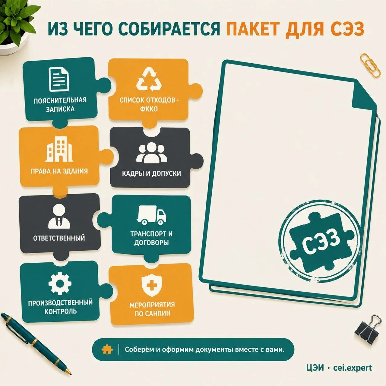 Из чего собирается пакет для СЭЗ